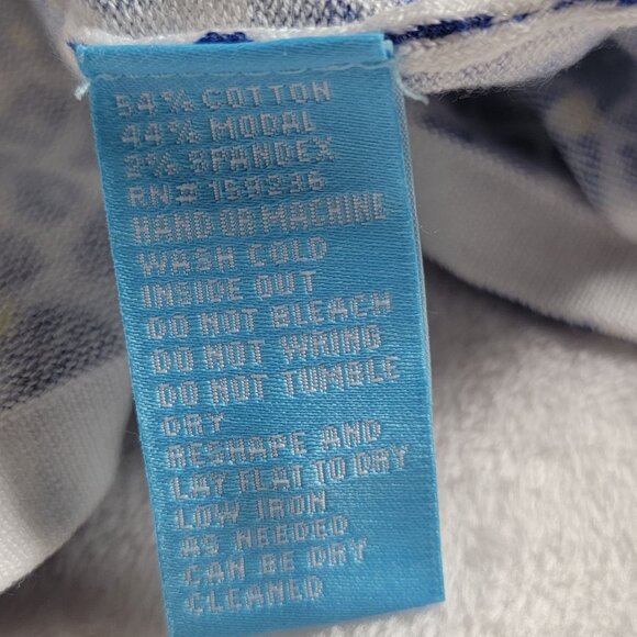 J. McLaughlin Womens Crew Neck Lenny Sweater Small Blue Floral Pullover Stretch - Picture 8 of 8